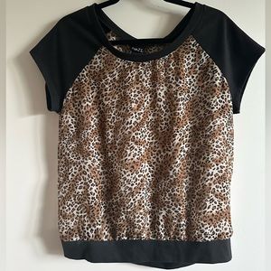 Rue 21 Black Leopard Print Top XL